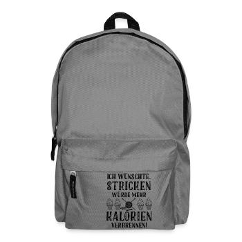 Kalorien stricken - Rucksack - Mittelgrau - Vorne