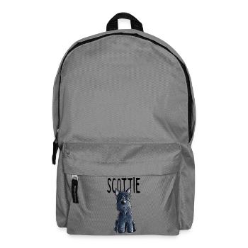 Niedlicher Scottie - Scottish Terrier - Geschenk - Rucksack - Mittelgrau - Vorne