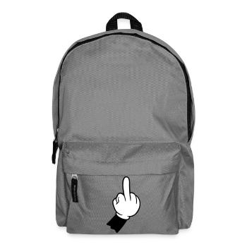 hand mittelfinger fuck you - Rucksack - Mittelgrau - Vorne