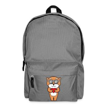 Shiba Inu avec lunettes de soleil et cœur - Sac à dos - gris éléphant - Devant