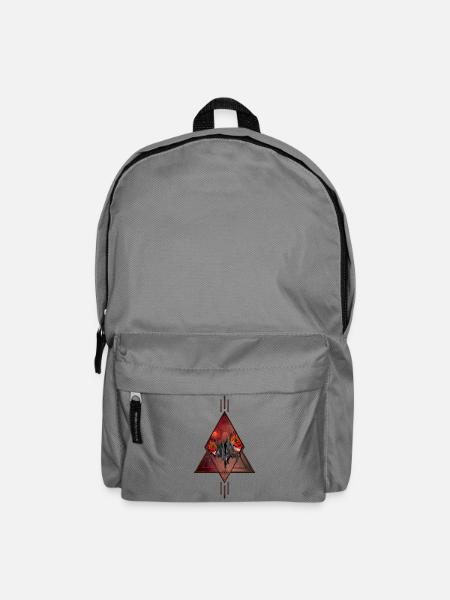 Beeindruckendes Skelett mit Totenköpfen. - Rucksack - Mittelgrau