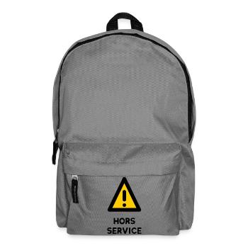 HORS SERVICE. PANNEAU. DANGER. HUMOUR. DRÔLE. ATTE - Sac à dos - gris éléphant - Devant