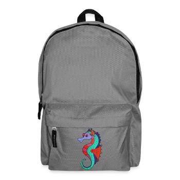 Feuriges Seepferdchen in frischen Farben - Rucksack - Mittelgrau - Vorne