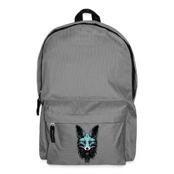 Turquoise Fox Tattoo Woodland Animal Autumn Winter - Backpack - elephant grey - Front