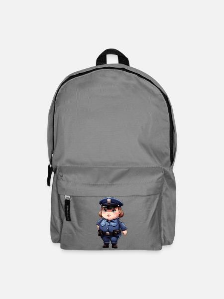 Dicke Polizistin - Rucksack - Mittelgrau