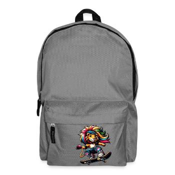 Freche Skater-Giraffe mit Skateboard - Rucksack - Mittelgrau - Vorne