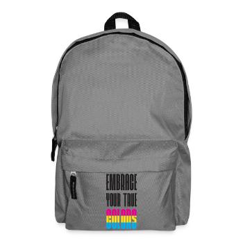 Mois de la fierté LGBT - Adoptez vos vraies couleurs - Sac à dos - gris éléphant - Devant