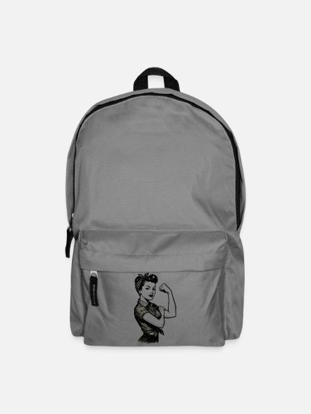 Stärke starke Frau Rockabilly Style Geschenk - Rucksack - Mittelgrau