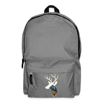 Geometric Deer with Mountain Motif - Backpack - elephant grey - Front