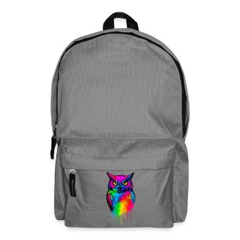 Bright Color Owl Art - Backpack - elephant grey - Front