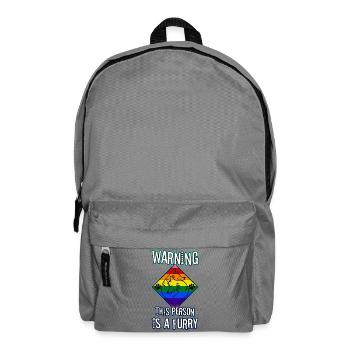 Warning This Person Is A Furry - Backpack - elephant grey - Front