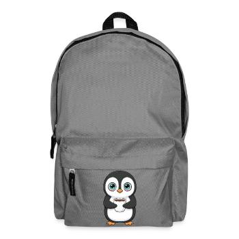 Süßer Pinguin Kaffee Morgenmuffel Büro Koffein - Rucksack - Mittelgrau - Vorne