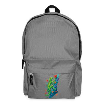 Cadeau de lézard grimpeur de gecko escaladeur de bloc - Sac à dos - gris éléphant - Devant