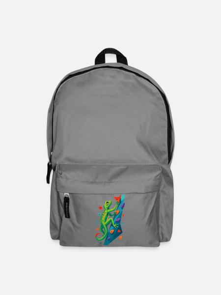 Bouldern Gecko Klettertier Klettern Echse Geschenk - Rucksack - Mittelgrau