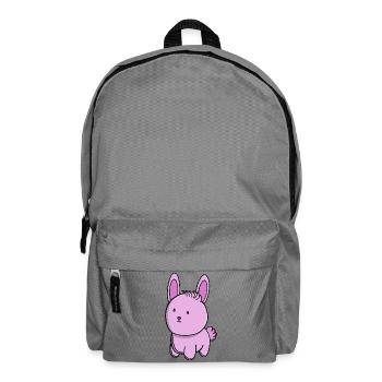 Niedlicher pinker Hase, niedlicher Kawaii-Kaninchen-Cartoon - Rucksack - Mittelgrau - Vorne