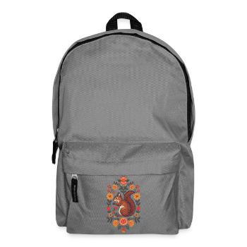 Squirrel in a wreath of flowers - Backpack - elephant grey - Front