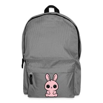 Kawaii Hase Rosa Große Augen Süß - Rucksack - Mittelgrau - Vorne