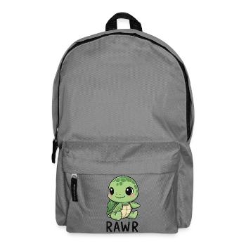Cute Turtle Cartoon Water Lily Laughing Joy - Backpack - elephant grey - Front