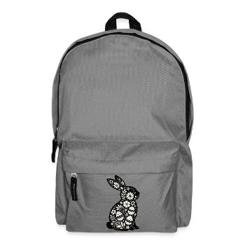 Osterhase Florale Silhouette - Rucksack - Mittelgrau - Vorne