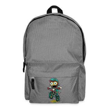 Kaoz Motorrad held Cartoon Motocross - Rucksack - Mittelgrau - Vorne