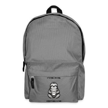 Its Fine In Fine Coffee Sloth Humor - Backpack - elephant grey - Front