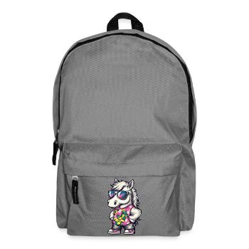 Pferd Comic Urlaub - Rucksack - Mittelgrau - Vorne