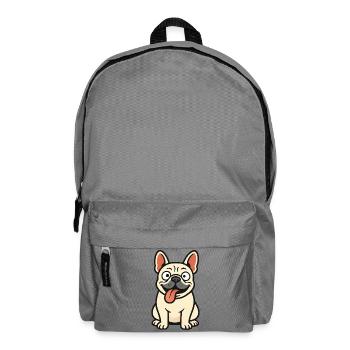 French Bulldog Playful Face Print - Backpack - elephant grey - Front