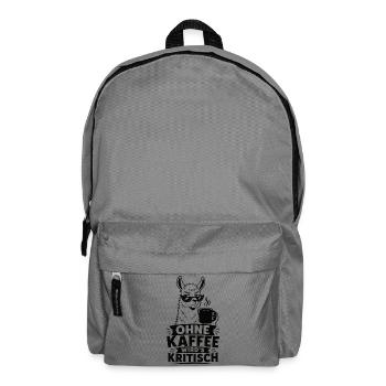 Lama Ohne Kaffee wird’s kritisch Shirt - Rucksack - Mittelgrau - Vorne