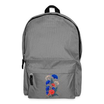 Fleurs Bleues et Dahlias Sauvages - Sac à dos - gris éléphant - Devant