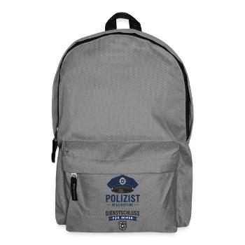 Polizist im Ruhestand – Polizeimütze Rente Spruch - Rucksack - Mittelgrau - Vorne