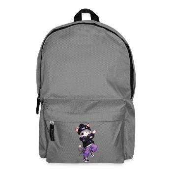 Cat Streetwear Lila Sterne - Rucksack - Mittelgrau - Vorne