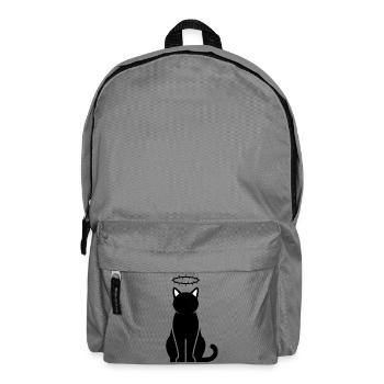 Black cat silhouette with crown of thorns - Backpack - elephant grey - Front