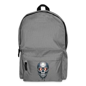 Gothic Okkult Totenkopf Horror Kissen Design - Rucksack - Mittelgrau - Vorne