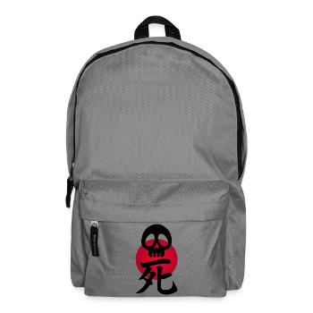Schwarzer Schädel und Rote Sonne - Rucksack - Mittelgrau - Vorne