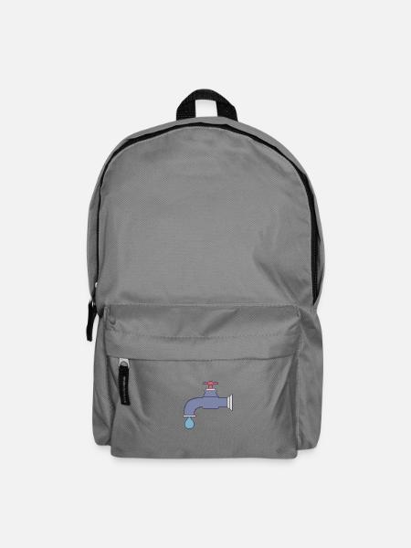 Pixel Wasserhahn Tropfen - Rucksack - Mittelgrau