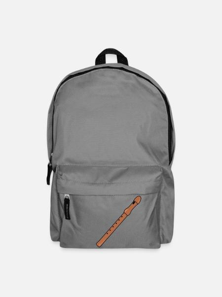 Blockflöte, holzflöte, Instrument, Geschenkidee - Rucksack - Mittelgrau
