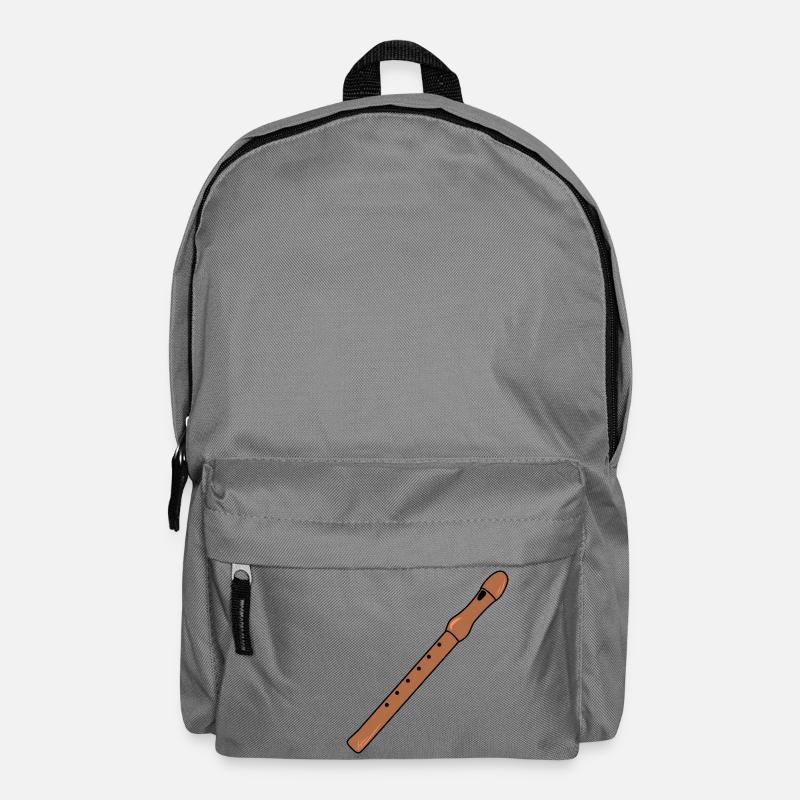 Blockflöte, holzflöte, Instrument, Geschenkidee - Rucksack - Mittelgrau