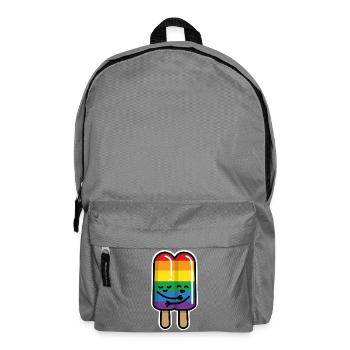 Gay couple popsicles rainbow flag LGBT - Backpack - elephant grey - Front