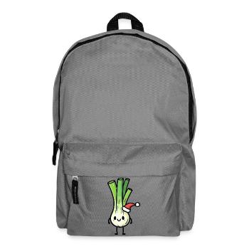 Kawaii leek with santa hat - Backpack - elephant grey - Front