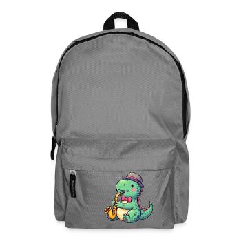T-Rex Dino Saxofonist Jazz - Rucksack - Mittelgrau - Vorne