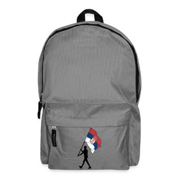 Flag Serbia man walking - Backpack - elephant grey - Front