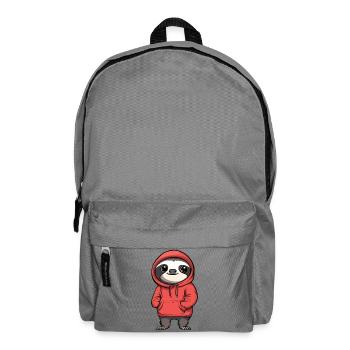 Cute sloth pendant in hoodie - Backpack - elephant grey - Front