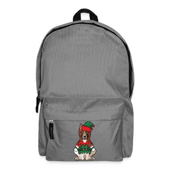 American Akita Elf Costume Christmas Dog Outfit - Backpack - elephant grey - Front