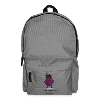 Eggplant vegetables with sunglasses cartoon - Backpack - elephant grey - Front