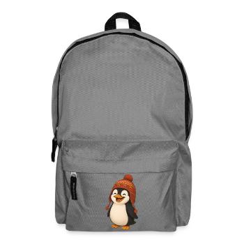 Funny Penguin Cartoon Peru Hat Joy Cute - Backpack - elephant grey - Front
