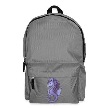 Seahorse Unicorn Purple Violet - Backpack - elephant grey - Front