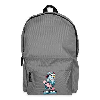 Blue Skatebird – Illustration de perroquet cool avec - Sac à dos - gris éléphant - Devant