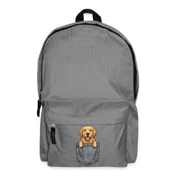 Golden Retriever in der Tasche – Süßer Hund - Rucksack - Mittelgrau - Vorne