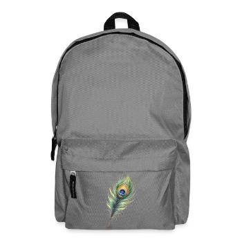 Pfauenfeder Illustration Farbverlauf Elegant - Rucksack - Mittelgrau - Vorne
