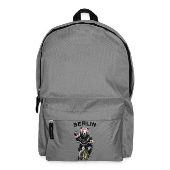 Berlin Bär auf Fahrrad - Rucksack - Mittelgrau - Vorne